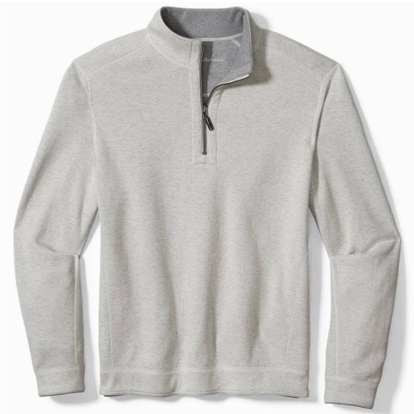 Tommy Bahama Other - Tommy Bahama Flipshore Half-Zip Reversible Sweatshirt Gray